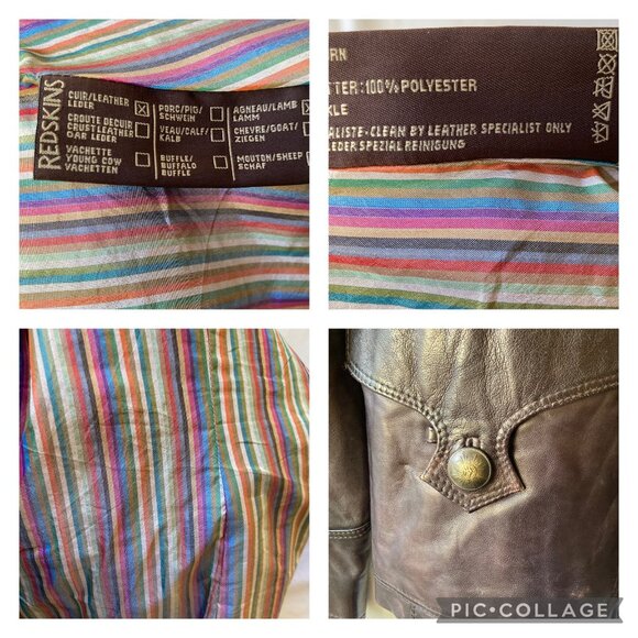 Vintage French Redskins Brown Patina Leather Jacket Size M Glove Soft Read! - Picture 16 of 16